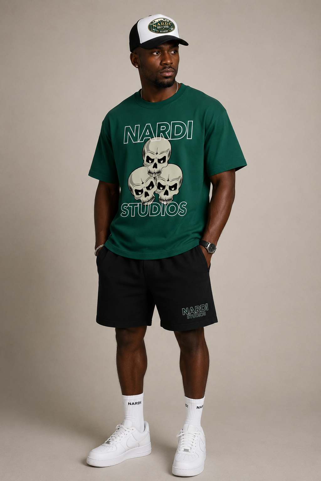 SKULL PILE NARDI T SHIRT (GREEN)