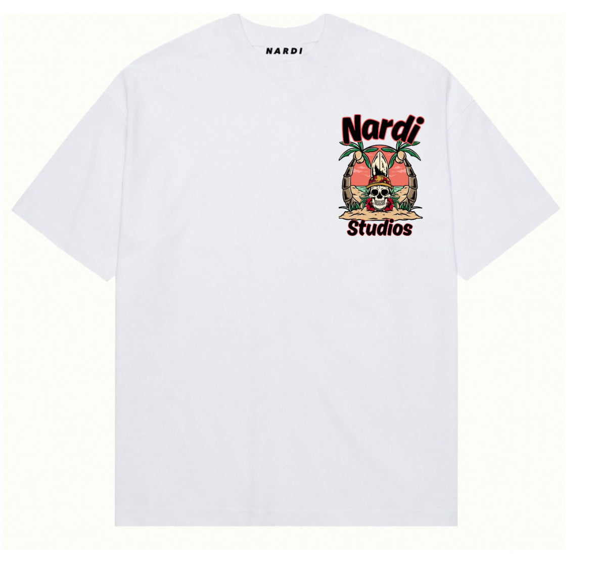 NARDI STUDIOS SKULL PALM T SHIRT