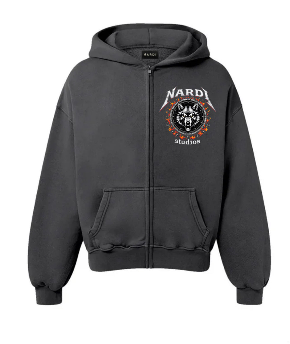 NARDI STUDIOS CINDER WOLF ZIP - UP HOODIE