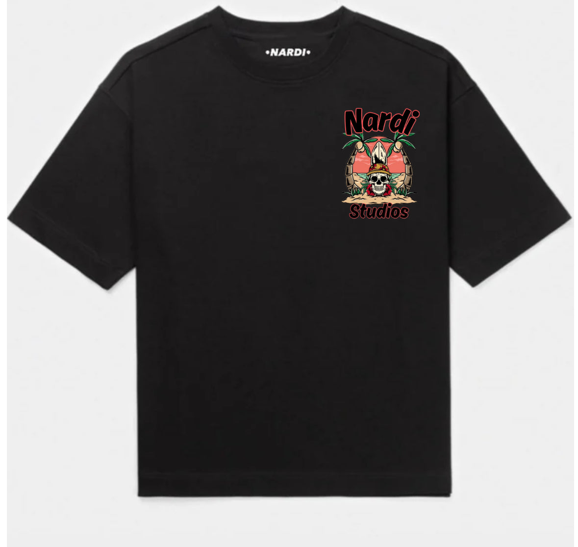 NARDI STUDIOS SKULL PALMS T SHIRT