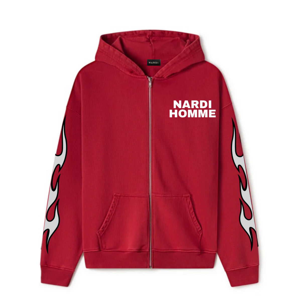 NARDI HOMME FLAME ZIP HOODIE (RED)