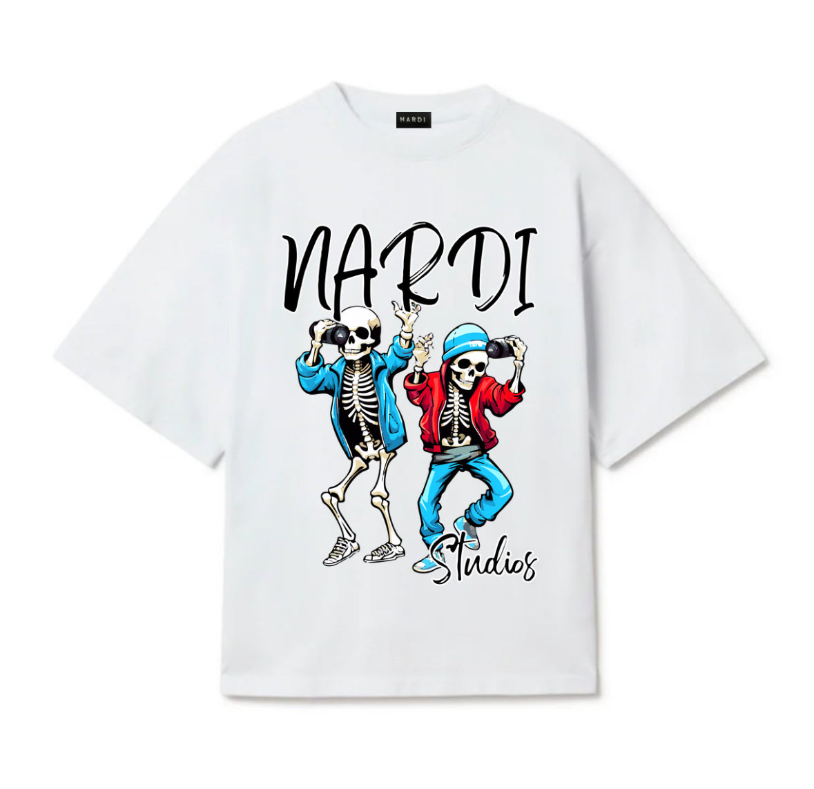 NARDI STUDIOS SKELETON BINOCULARS TEE (WHITE)