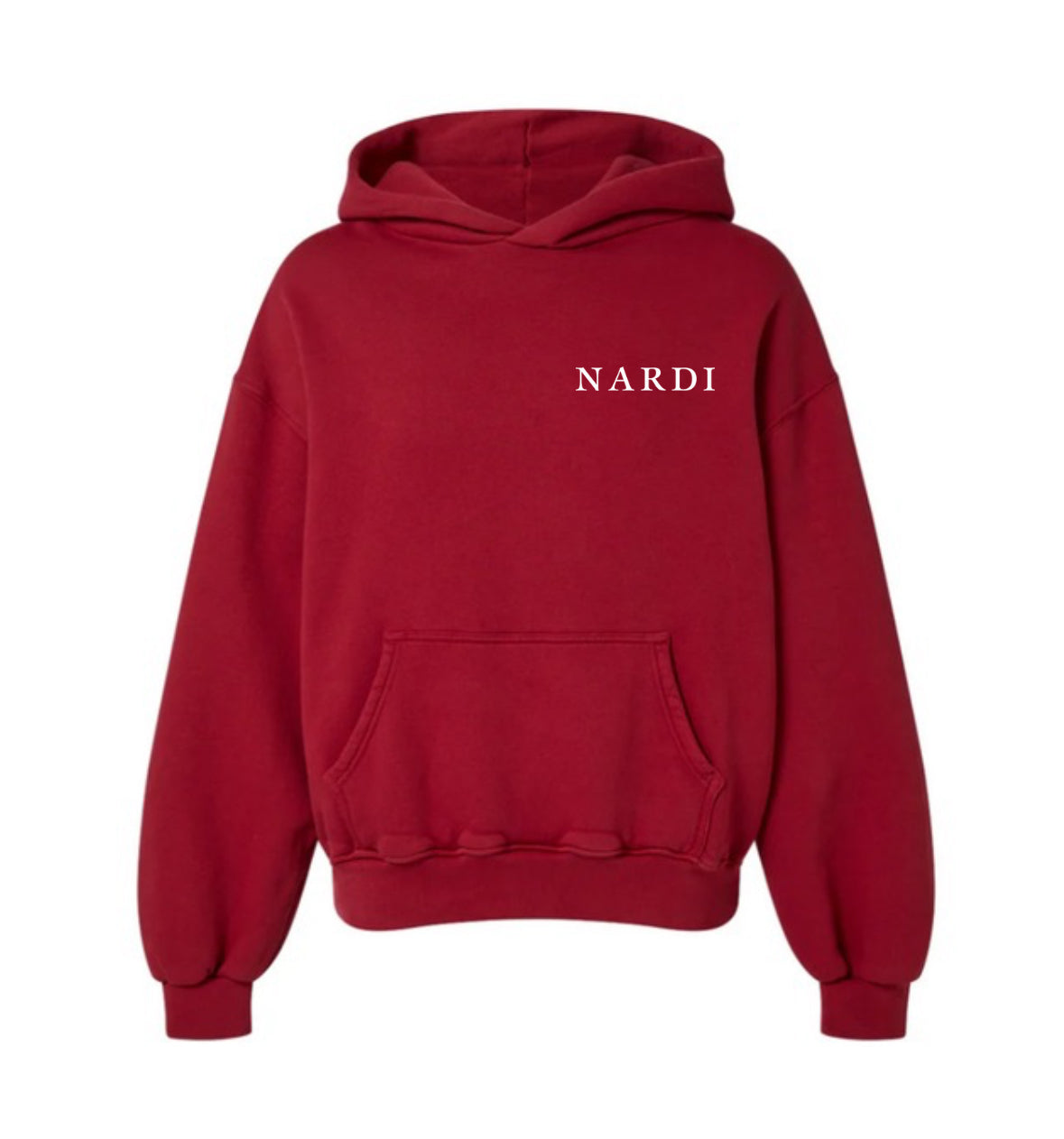 RED NARDI LOGO PRINT HOODIE