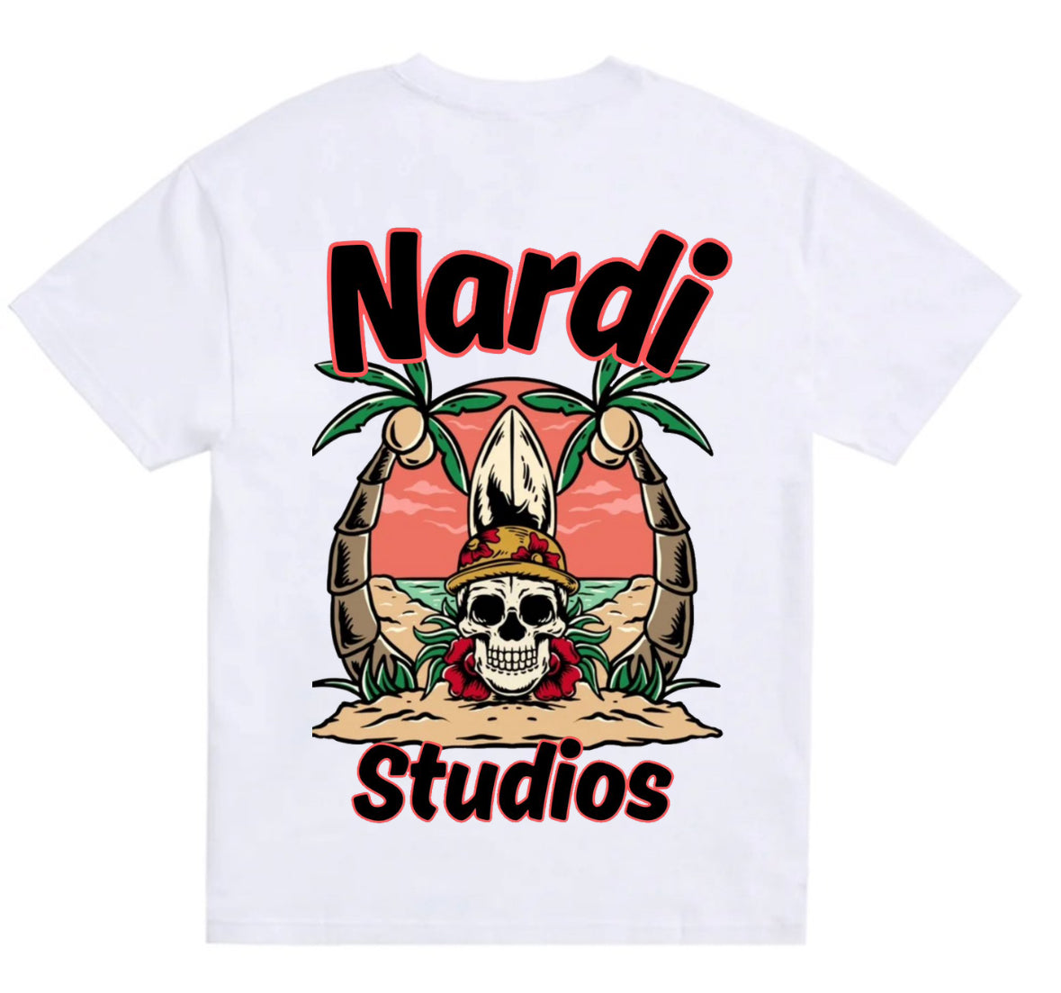 NARDI STUDIOS SKULL PALM T SHIRT