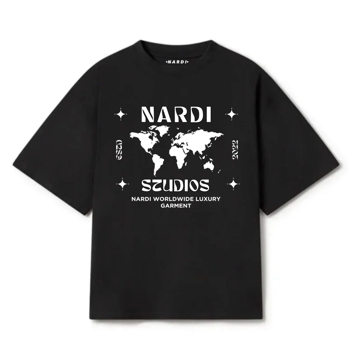 NARDI STUDIOS WORLD MAP T SHIRT
