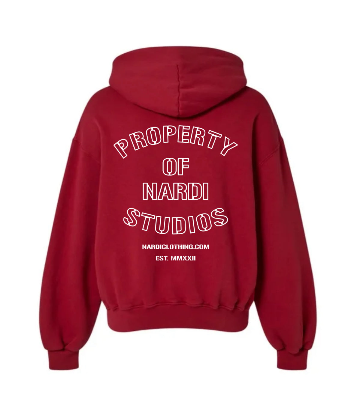 RED NARDI LOGO PRINT HOODIE