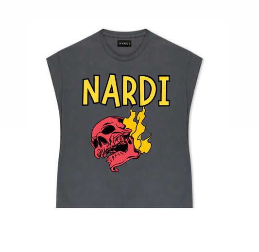 FLAMES ON SKULL NARDI SLEEVELESS