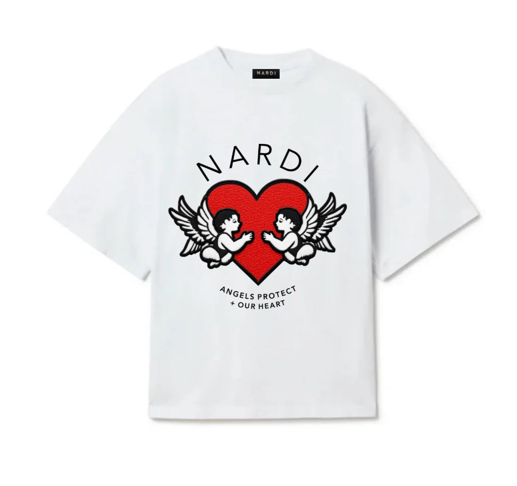 ANGELS PROTECT + OUR HEART NARDI T SHIRT
