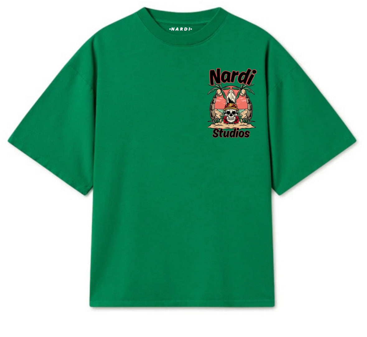 NARDI STUDIOS SKULL PALMS T SHIRT