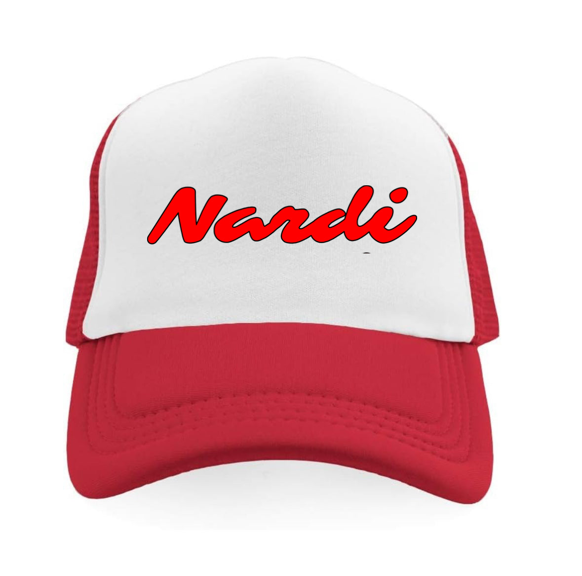 NARDI RED LOGO PRINT TRUCKER HAT