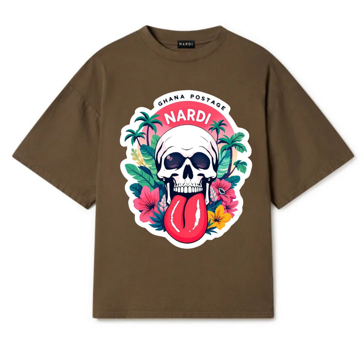 NARDI TROPICAL SKULL TEE (GHANA POSTAGE)