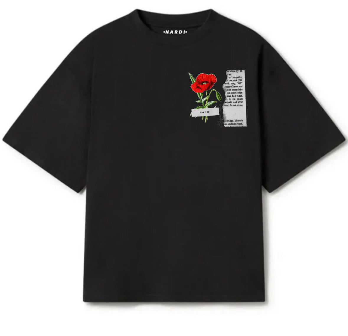 BLACK NARDI FLORAL BADGE