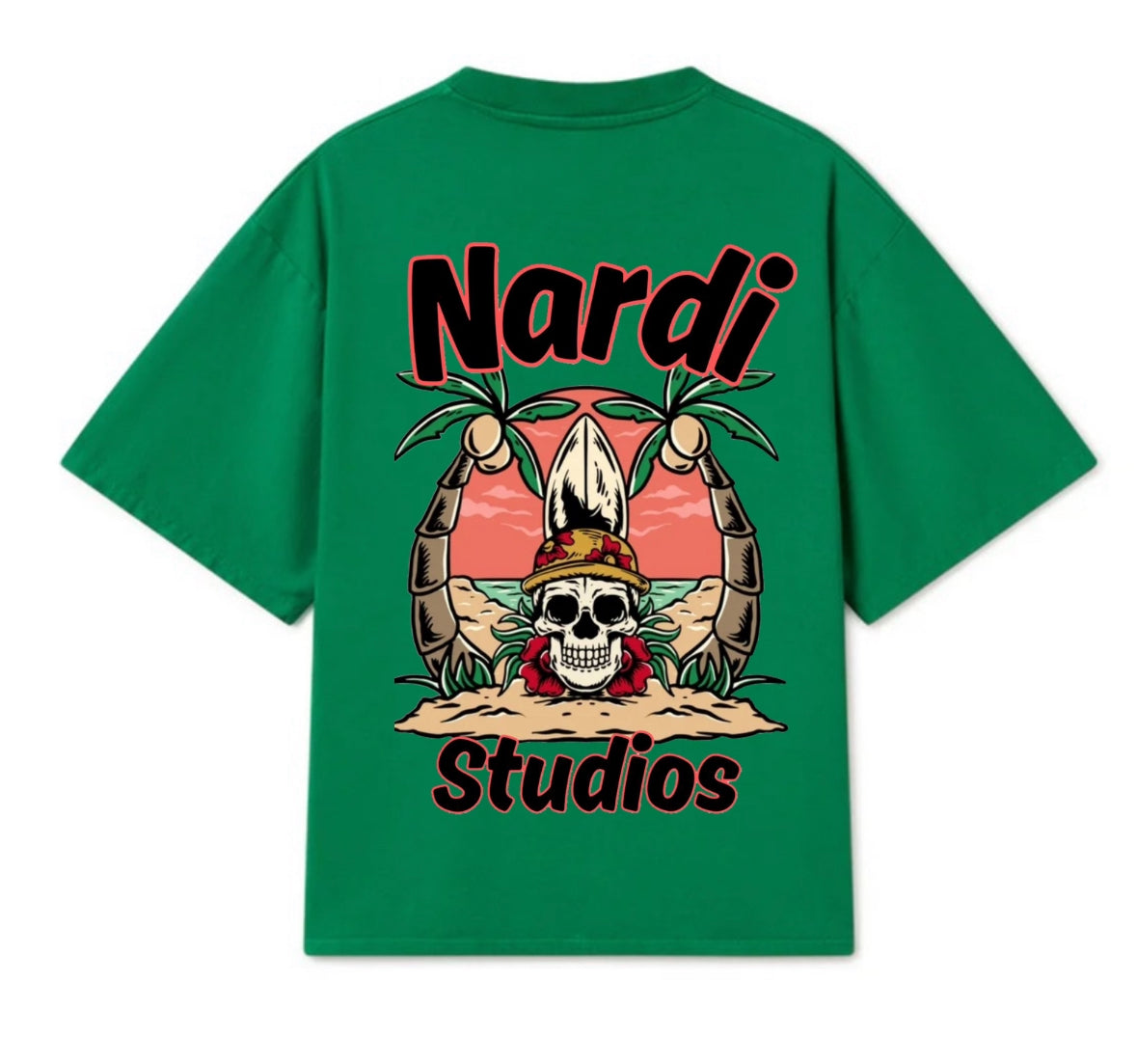NARDI STUDIOS SKULL PALMS T SHIRT
