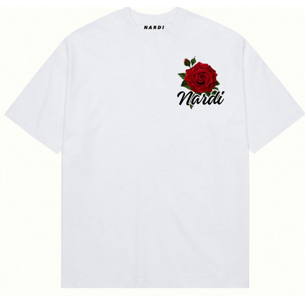 WHITE NARDI ROSE T SHIRT