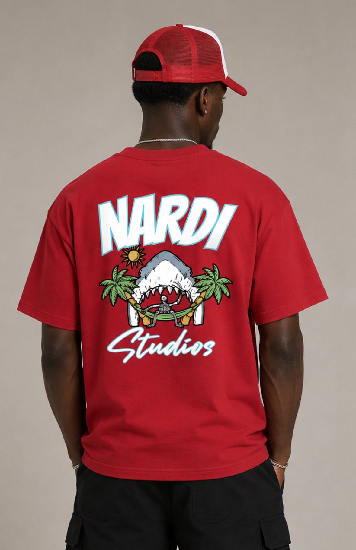 BEACH BONES (RED) T SHIRT (NARDI STUDIOS)
