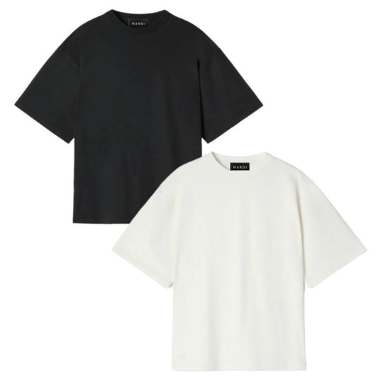 TWO LUX PACK BASIC T SHIRT BLACK / WHITE