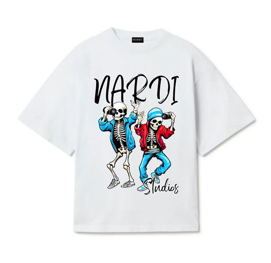 NARDI STUDIOS SKELETON BINOCULARS TEE (WHITE)