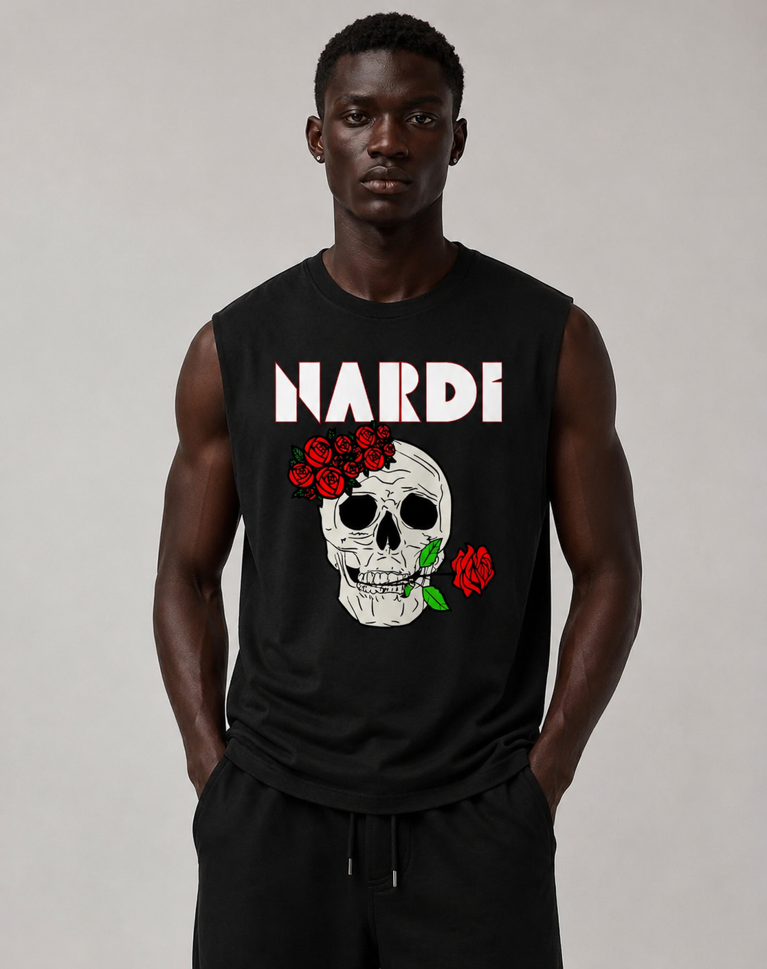 SKULL ROSE SLEEVELESS TANKTOP