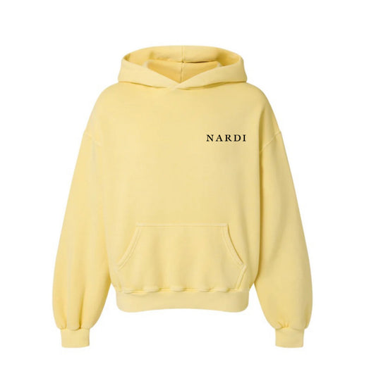 YELLOW NARDI LOGO PRINT HOODIE