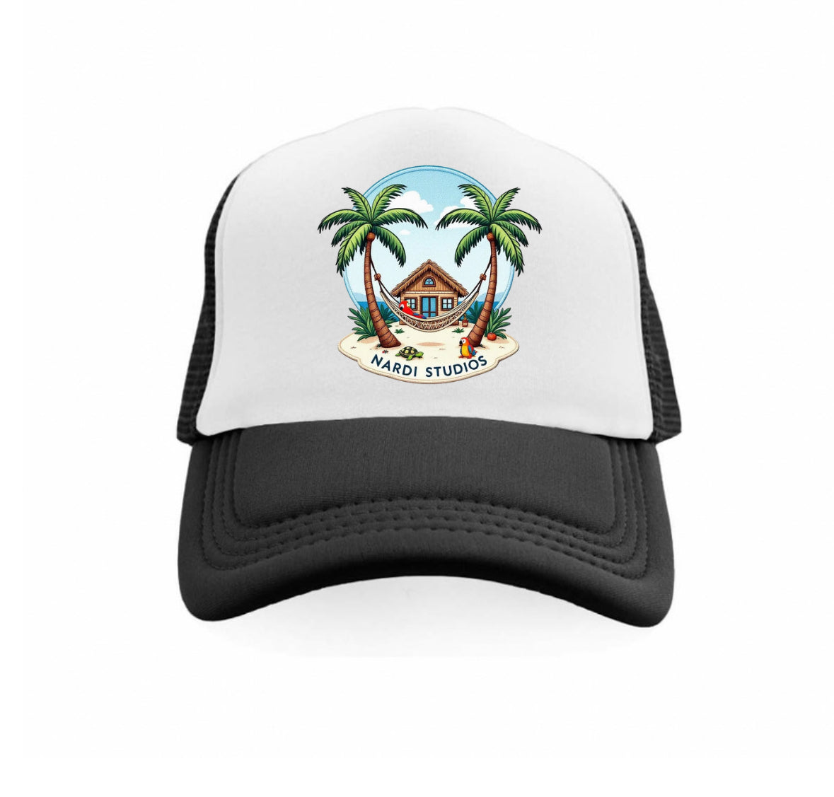 NARDI STUDIOS TROPICAL ISLAND TRUCKER HAT