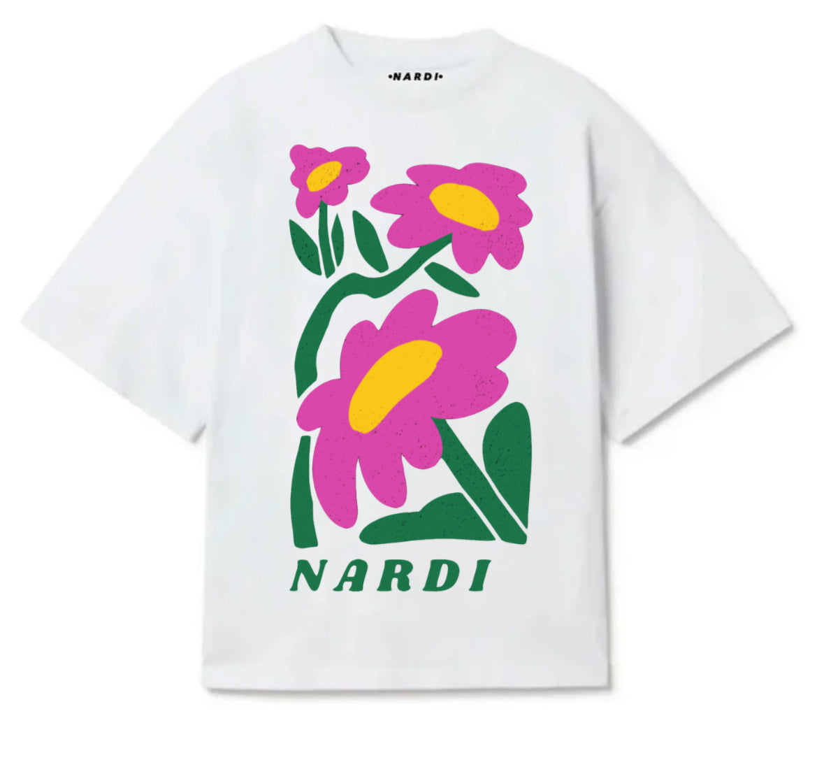 WHITE NARDI FLORAL T SHIRT