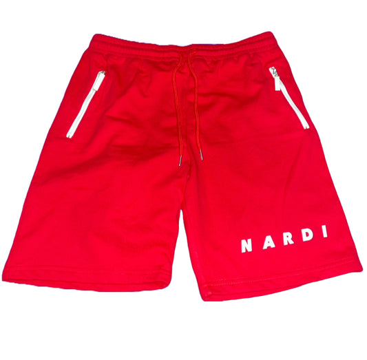 RED CASUAL SWEAT SHORTS