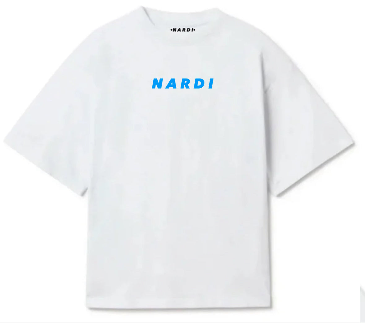 WHITE JERSEY T SHIRT WITH BLUE LOGO