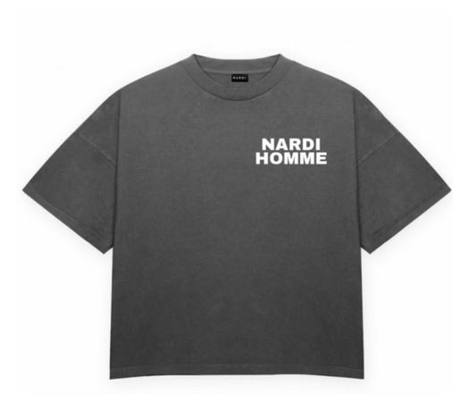 NARDI HOMME LOGO PRINT GREY T SHIRT