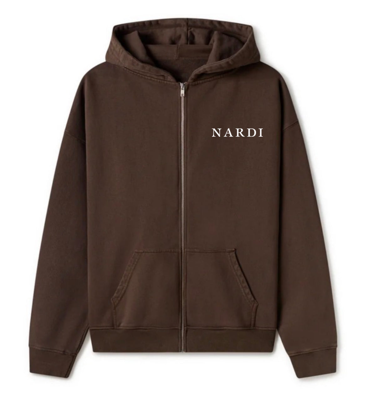 COFFEE BROWN NARDI LOGO PRINT HOODIE