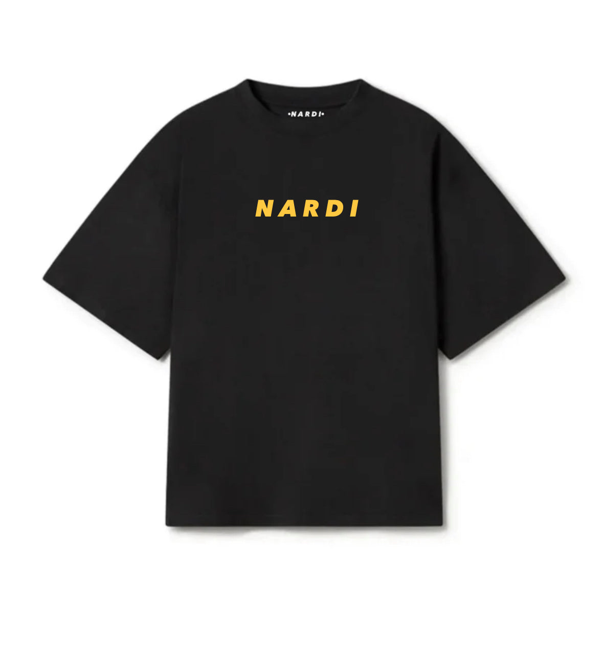 BLACK JERSEY T SHIRT  WITH YELLOW LOGO