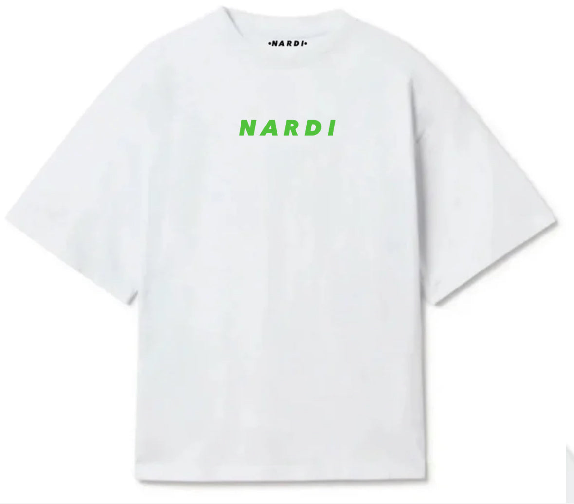 WHITE JERSEY T SHIRT WITH GREEN LOGO