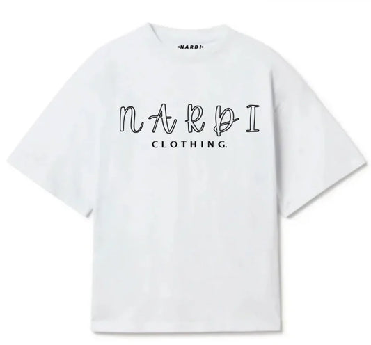 NARDI WHITE NAME PLATE T SHIRT