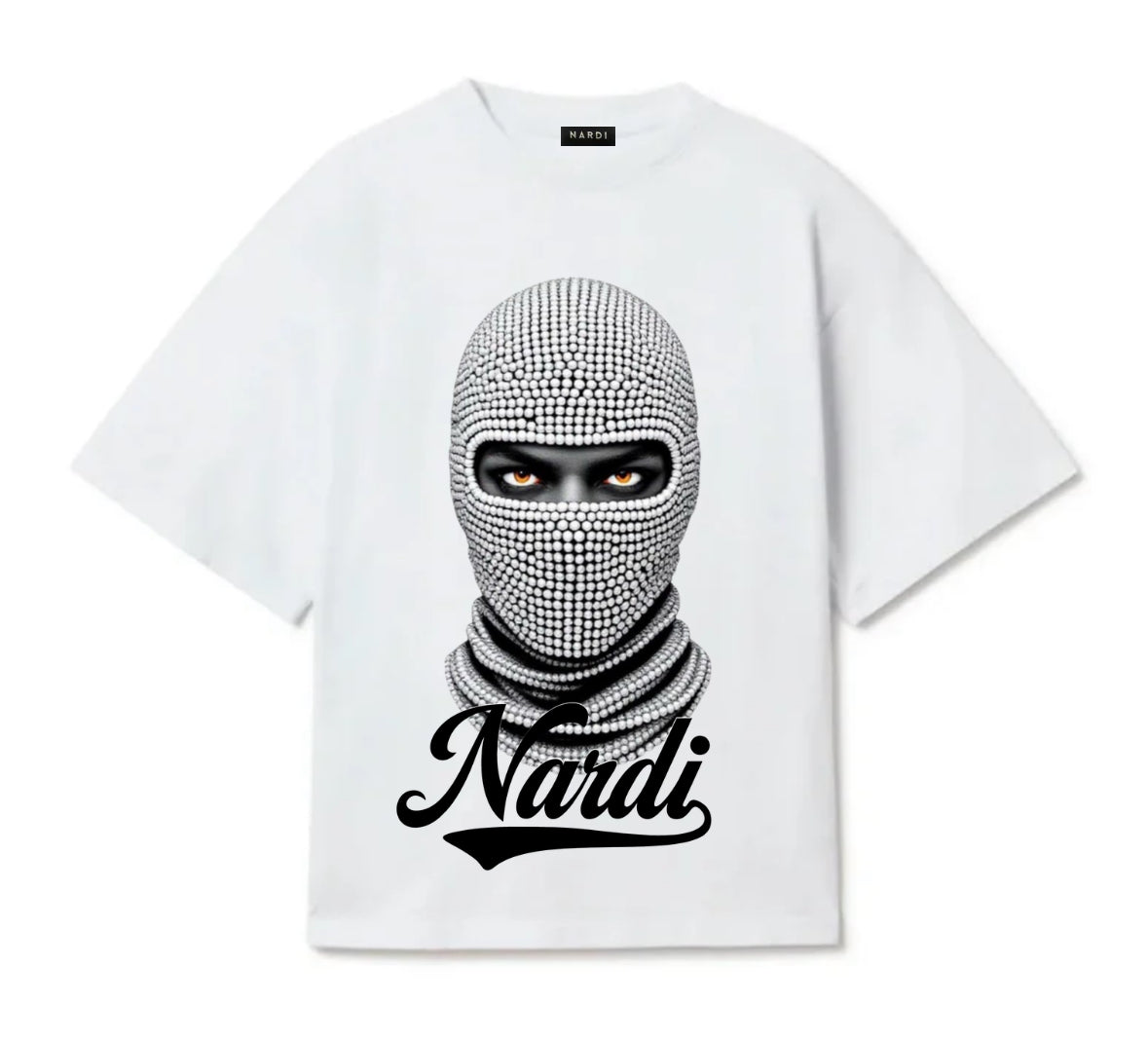 NARDI PEARL STUDDED SKI MASK T SHIRT