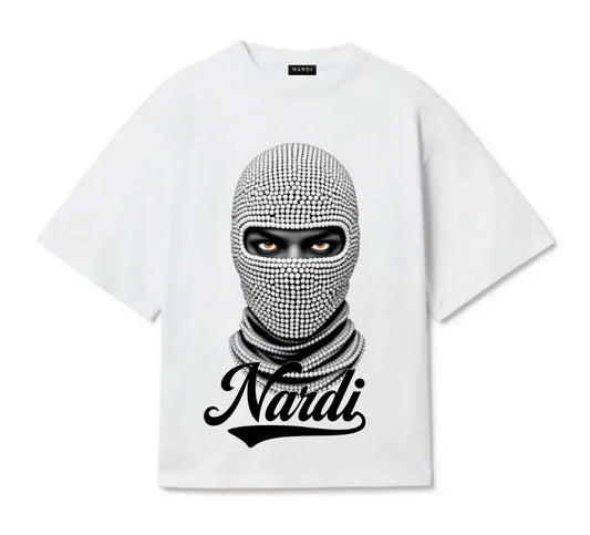 NARDI PEARL STUDDED SKI MASK T SHIRT