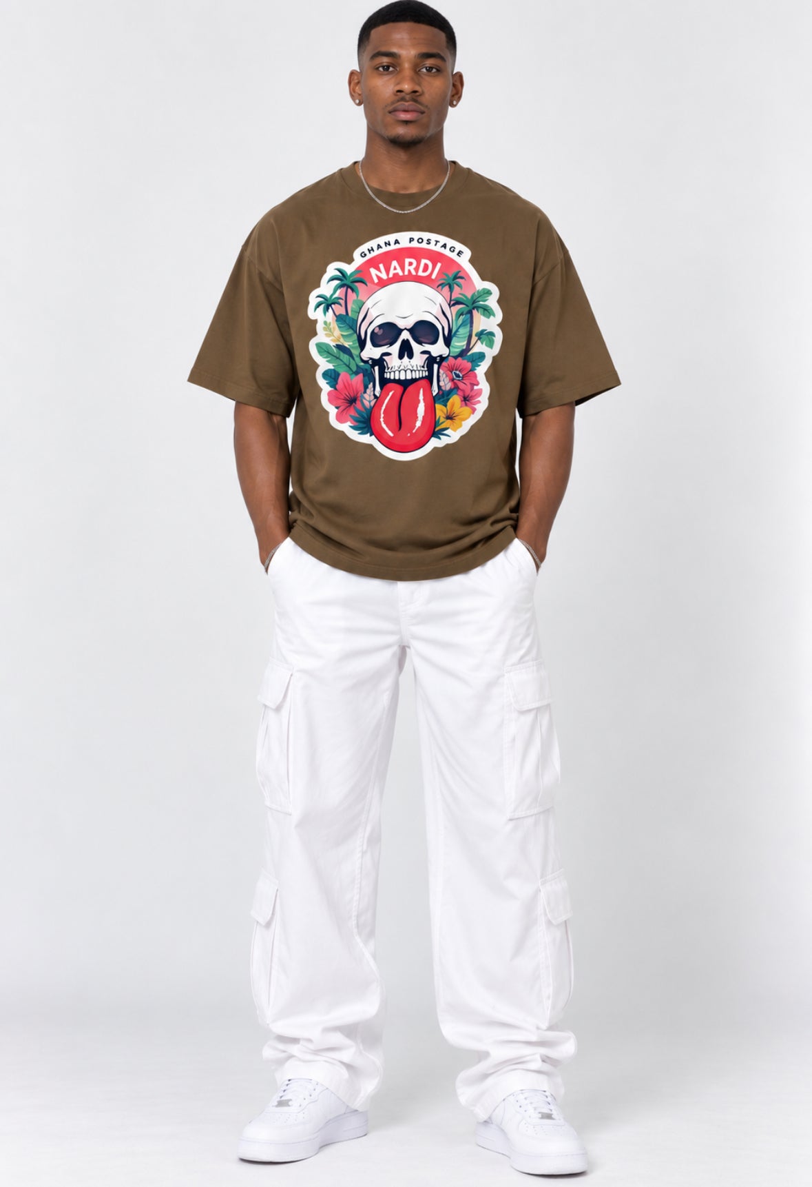 NARDI TROPICAL SKULL TEE (GHANA POSTAGE)
