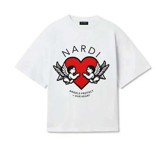 ANGELS PROTECT + OUR HEART NARDI T SHIRT