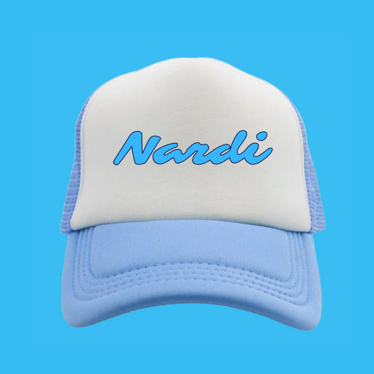 NARDI BLUE LOGO PRINT TRUCKER HAT