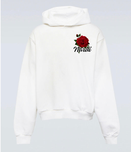 NARDI ROSE WHITE HOODIE