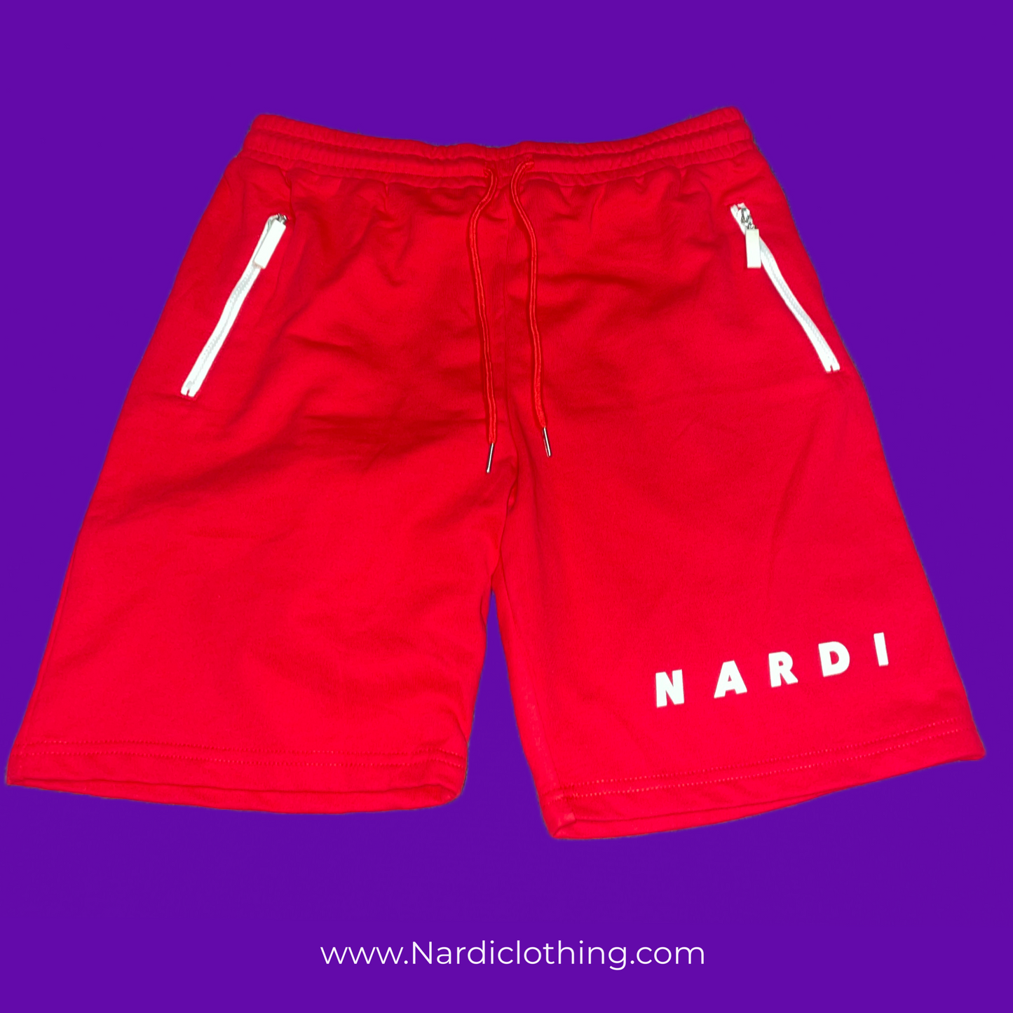 RED CASUAL SWEAT SHORTS