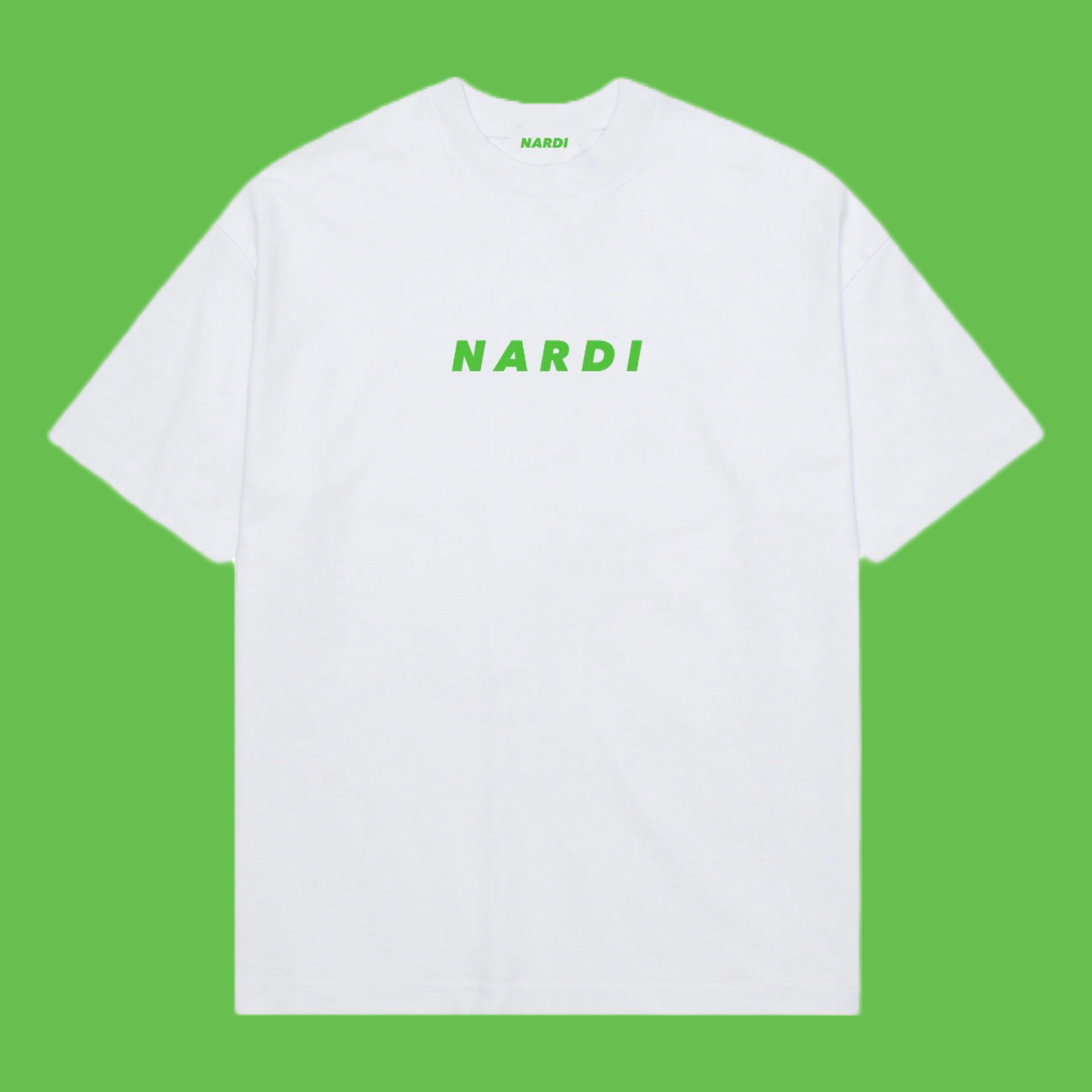 WHITE JERSEY T SHIRT WITH GREEN LOGO